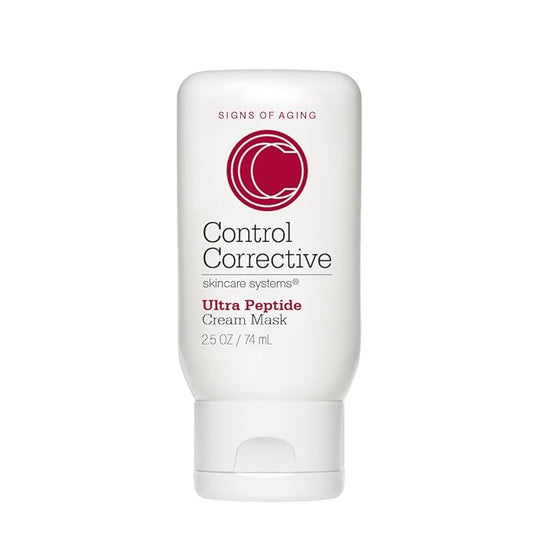 CONTROL CORRECTIVE Ultra Peptide Cream Mask, 2.5 Oz - Advanced Peptide, Retinol & Lactic Acid Anti Aging Mask, Revitalize Collagen & Elastin Production To Smooth Skin, Restores Plumpness & Hydration