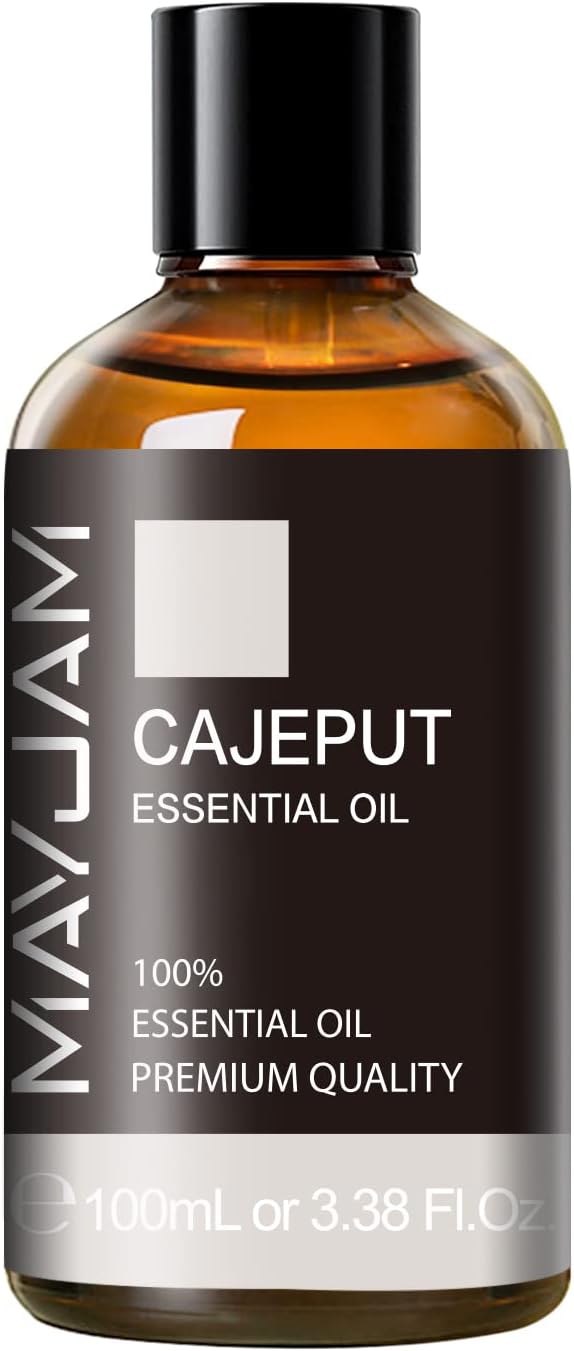 Cajeput Essential Oil, 3.38FL.OZ Pure Essential Oils with Glass Dropper, Large Volume Cajeput Oil, Perfect for Massage, DIY Candle and Soap Making（100ML)