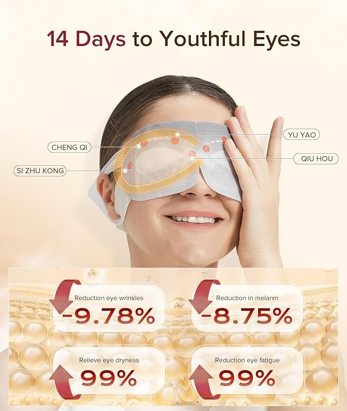 Steam Eye Mask for Sleeping,Relaxation, Disposable,3D Self Heated Eye Mask for Dry Eyes,28 packs