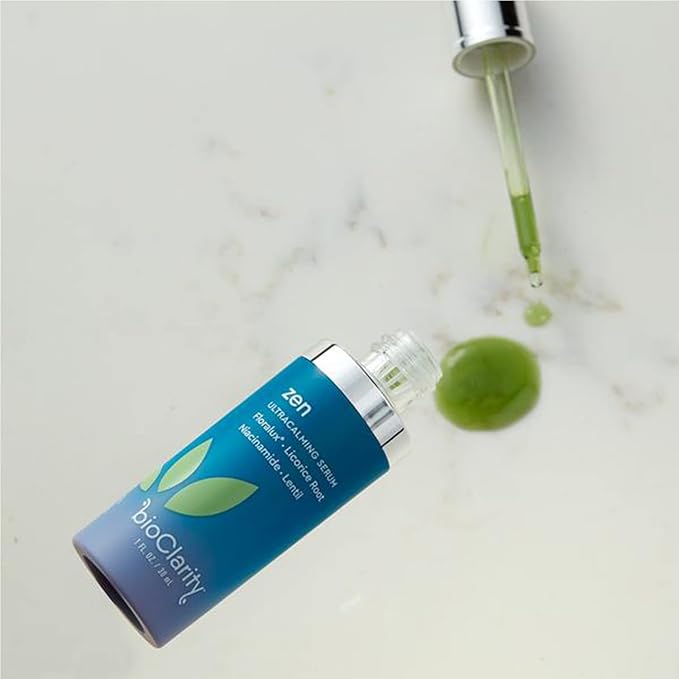 BioClarity Zen Ultra-Calming Serum | Ultracalming Serum for Redness-Prone Skin | 100% Vegan | Calm, Soothe, and Soften Face | Contains Floralux Naturally made from Chlorophyll | 1 fl. oz.