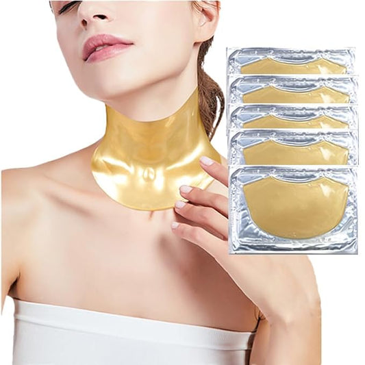 Tightening & Moisturizing Neck Patches Collagen Mesh Sheet Mask for Neck Care, Rose Oil Mask For Neck Line Romoval-5 PCS