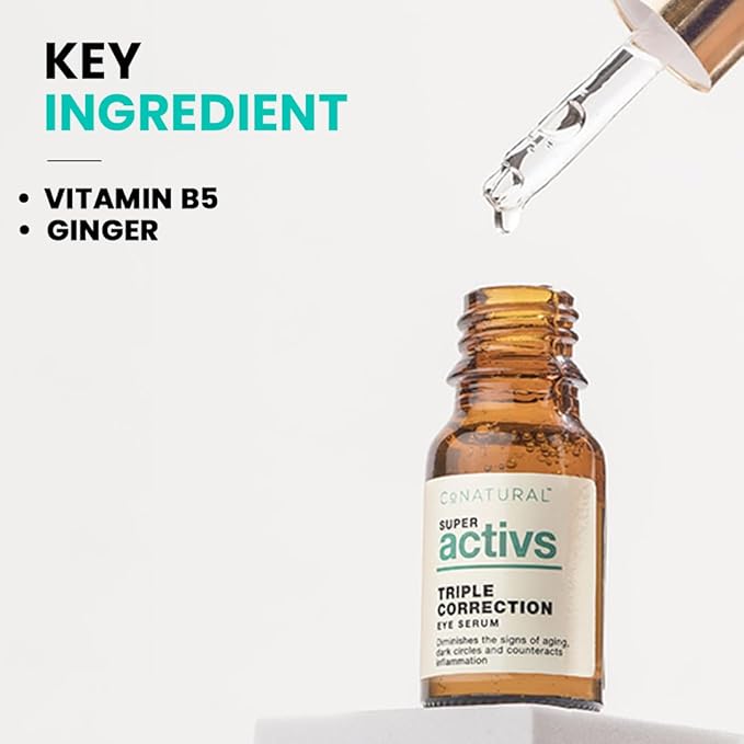 Triple Correction Eye Serum- with Anti-Aging Ingredients, Targets Under-Eye Dark Circles, Puffiness and Promotes Healthy Skin for a Visibly Revitalized Appearance, 10ml