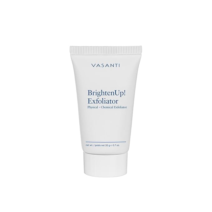 VASANTI BrightenUp! Exfoliator - Enzymatic Face Rejuvenator (20g) - Gentle Scrub Brightens Exfoliates Cleanses Skin Paraben Free Vegan Friendly Skincare