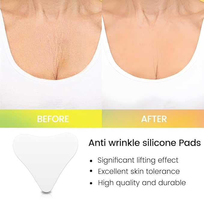 evpct 1Pcs Silicone Chest Smoothing Wrinkle Pads Reusable, Silicone Anti Chest Wrinkle Patches Reusable for Chest Wrinkles Overnight, Décolleté Chest Wrinkle Pillow Pad for Smoother,Size M-Small Heart