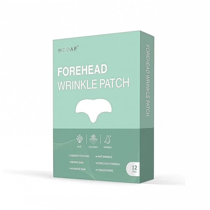 Forehead wrinkle patches 12Pcs for face, Anti Wrinkle with Collagen, Aloe Vitamin E, smooth fine lines, smooth face Forehead Wrinkle Collagen Reduces Fine Lines & Frown Lines