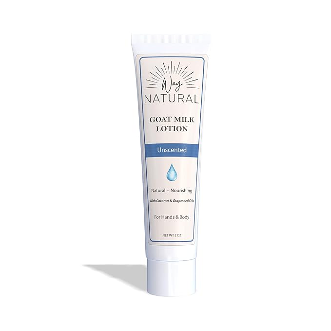Goat Milk Lotion, Unscented - Travel Size, Natural, Body/Hand - Goat Milk Hand Cream for Women and Men - Creamy, Dry Skin Relief - Unscented Lotion - 1 (2oz) Tube