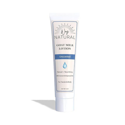 Goat Milk Lotion, Unscented - Travel Size, Natural, Body/Hand - Goat Milk Hand Cream for Women and Men - Creamy, Dry Skin Relief - Unscented Lotion - 1 (2oz) Tube