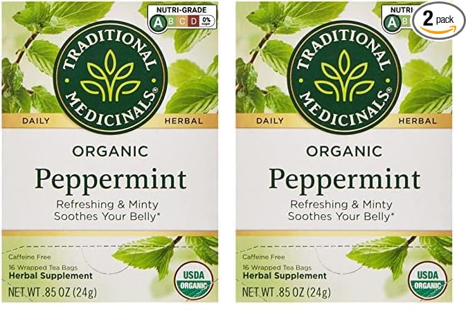 Traditional Medicinals Tea Peppermint Organic, 16 ct (Pack of 2)