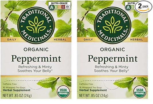 Traditional Medicinals Tea Peppermint Organic, 16 ct (Pack of 2)