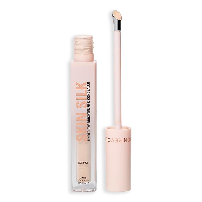 Revolution, Skin Silk Radiant Serum Under Eye Brightener, Hydrates & Smooths Under Eye with Hyaluronic Acid & Squalane, Vegan & Cruelty-Free, Fair Cool, 0.13 fl oz