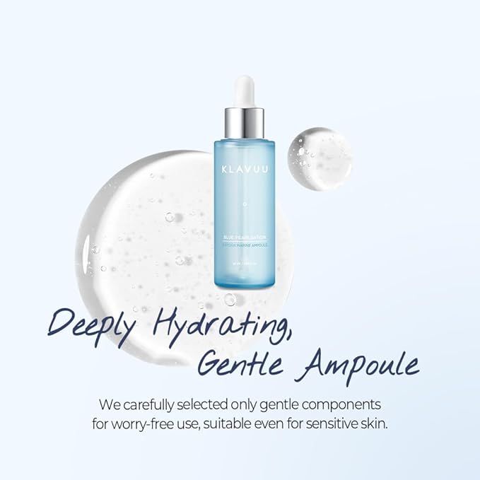 BLUE PEARLSATION 8 Hydra Marine Ampoule - Enriched with Hyaluronic Acid for Dual-Layered Skin Hydration & Panthenol Nourishment - Ideal for Sensitive Skin Types – 1.69 floz