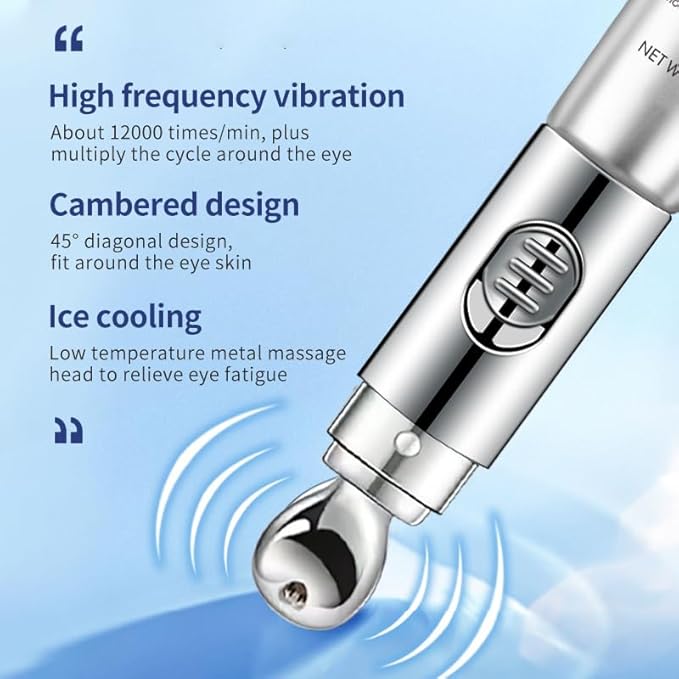 O'CHEAL Eye Cream with Vibrating Electric Massage Head- Hydrating, Brightens, Tightens, Reduces Dark Circles & Wrinkles, Bags Remover Under Eyes Cream, Relieve Eye Fatigue Design for Men & Women