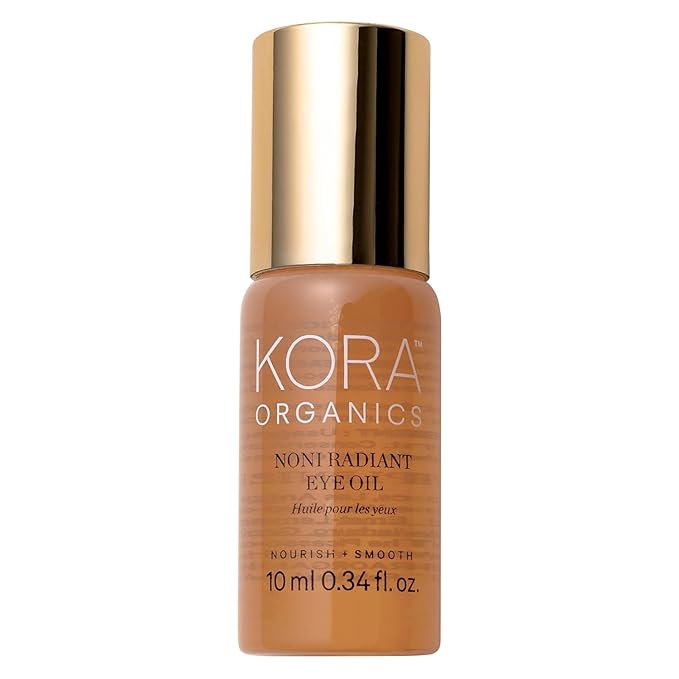 KORA Organics Noni Radiant Hydrating Under Eye Oil Roller, Smooth & Tone, Certified Organic, Cruelty Free, 0.34 Fl Oz.