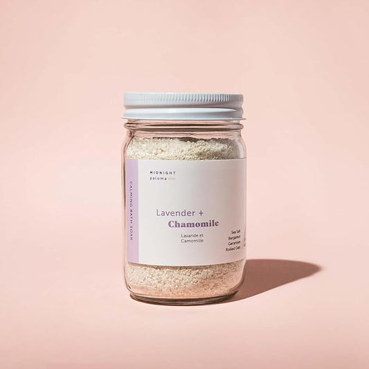 Midnight Paloma Lavender + Chamomile Calming Bath Soak 4oz, White