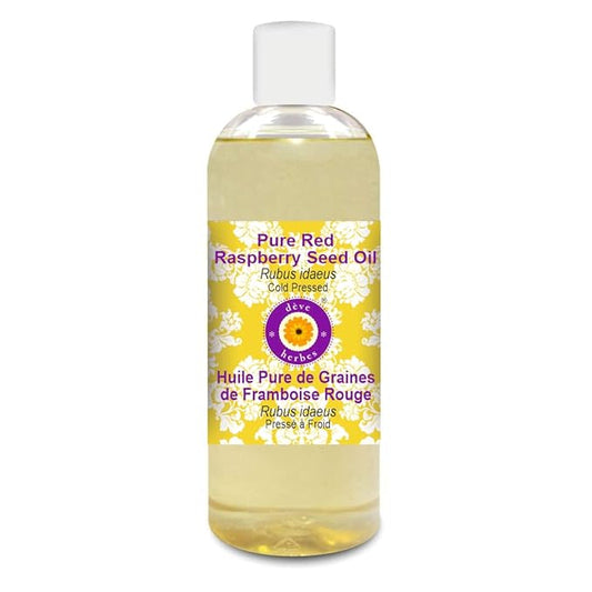Deve Herbes Pure Red Raspberry Seed Oil (Rubus idaeus) Cold Pressed 200ml (6.76 oz)