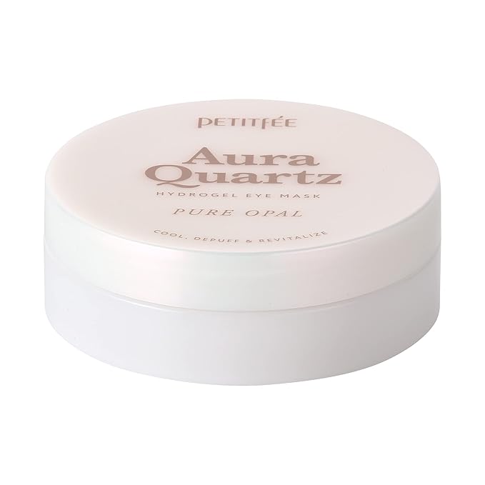 Petitfee Aura Quartz Eye Mask Pure Opal 40 pcs (20 pairs) - Rejuvenating Hydrogel Eye Patch for Puffy Eye Bags, Cooling, Depuffing, Under Eye Elasticity, Reduces Fine Lines for Firming Eye Area