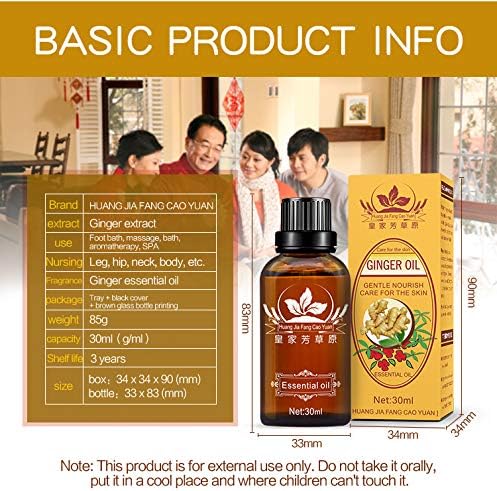 3 Pack Lymphatic Drainage Ginger Oil, Promote Blood Circulation Metabolism SPA Massage Oil.