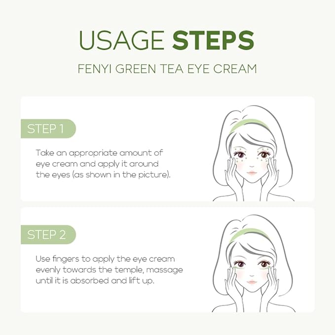AKARY Green Tea Eye Care Cream Eliminate Eye Bag Dark Circles Tea Leaf Extract Eye Cream for Nourishing Eye Areas & Tightening the Skin