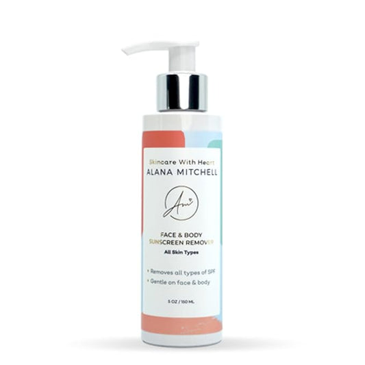 Alana Mitchell Face & Body Sunscreen Remover 5oz - Facial Cleansing Oil, Face Wash, Double Cleansing - All Skin Types, Sensitive Skin, Oily Skin