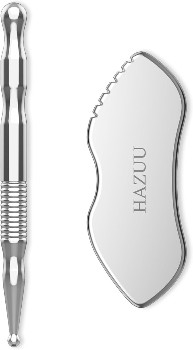 Stainless Steel Gua Sha Tool & Acupuncture Pen - Deep Tissue & Trigger Point Massage Therapy - Full Body Self-Massage Acupressure Bar