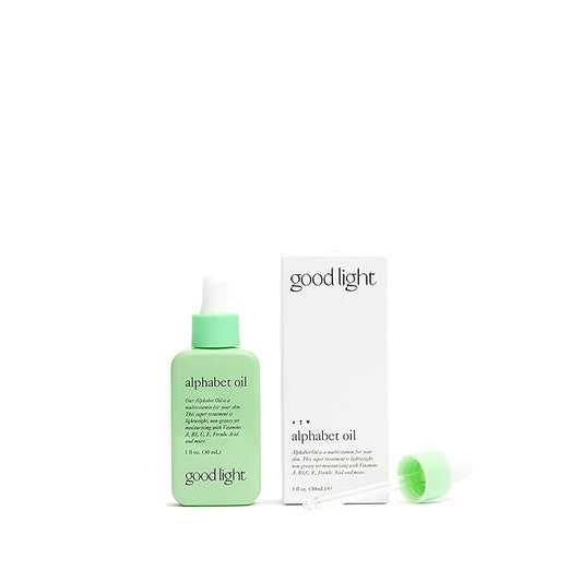 Good Light Alphabet Oil, Lightweight and Non-Greasy Skin Oil for Face, Neck, Chest and Hands, Multi-Vitamin Oil for All Skin Types, Cruelty-Free and Vegan Skincare