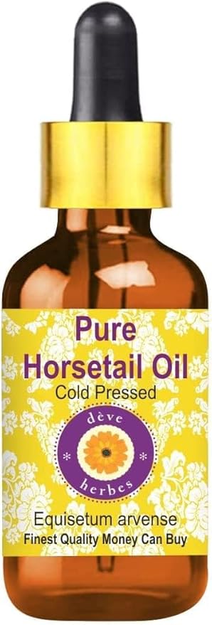 Deve Herbes Pure Horsetail Oil (Equisetum arvense) with Glass Dropper Cold Pressed 5ml (0.16 oz)