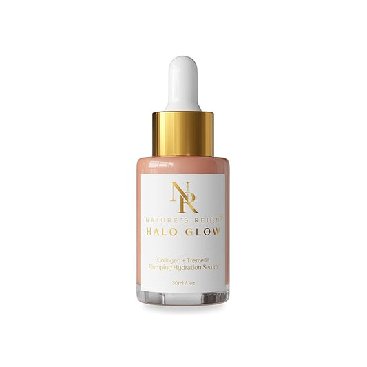 Nature's Reign Halo Glow Serum | Non-Oily Illuminating Serum with Rose Water & Snow Mushroom Extract | Natural Ingredients that Feed & Support Skin Barrier | Luxury Korean Clean Beauty 1 fl oz