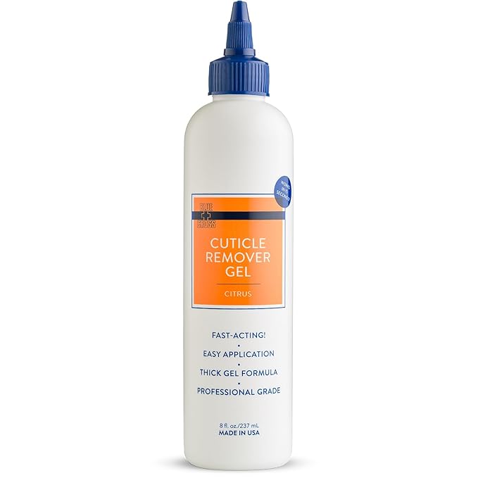 Blue Cross Cuticle Remover Liquid Gel, Cuticle Softener for Nails, Hydrating, Moisturizing, Professional Nail Care for Brittle Hang Nails, Dry Cuticles, Made in USA, 8oz, Citrus