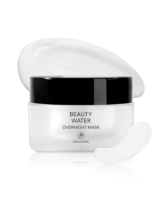SON&PARK Beauty Water Overnight Sleeping Cream Hydration Balm Mask with Rose Water & BHA Complex, Essential Oil [Lavender, Lemon] to Hydrate, Boost Skin Barrier, and Calming Break Out
