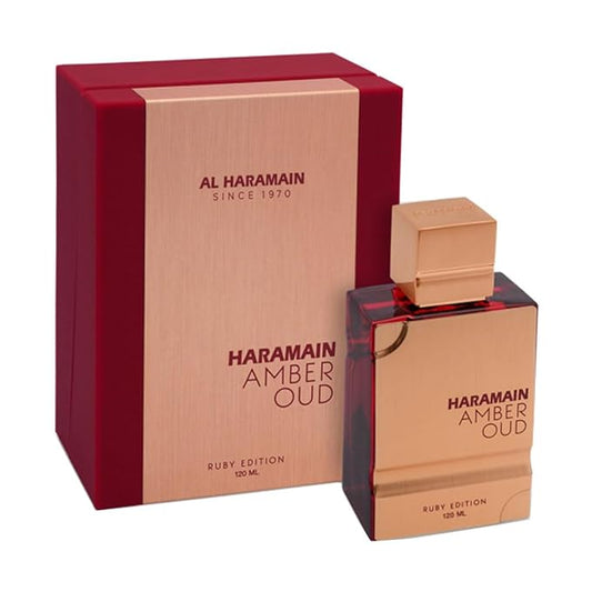 Al Haramain Amber Oud Ruby Edition - Arabian Perfume for Women and Men - Unisex Amber Perfume - Long Lasting Perfume for Men and Women - 4 oz