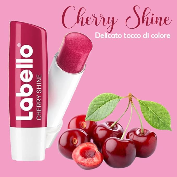 3 LABELLO CHERRY FRUITY SHINE LIP BALM