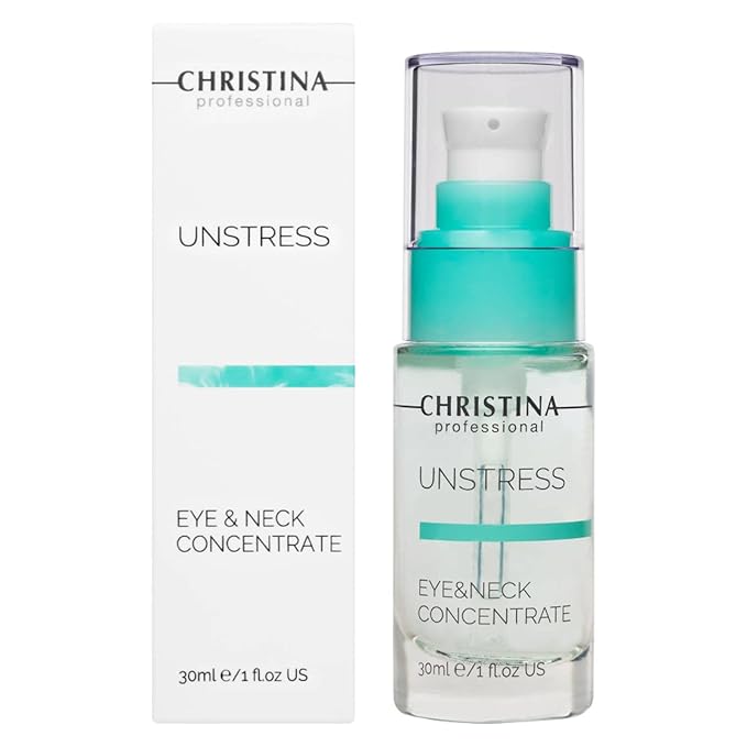 '-CHRISTINA- Unstress Eye and Neck Concentrate Hydrating Peptide Serum for Face | Soothing Relief and Softening Effect | Face Serum Balances Skin Microflora 1 fl. oz (30 ml)