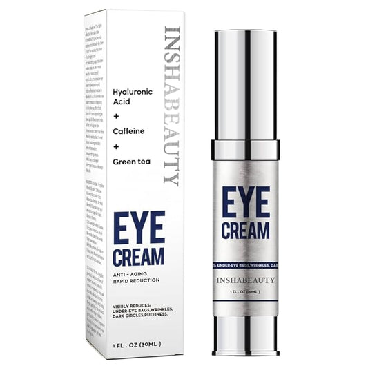Revitalizing Eye Cream with Hyaluronic Acid, Caffeine, Green Tea - Anti-Wrinkle, Dark Circles,beauty,Firming, Puffiness, Reduce Under Eye Bags, 1 fl oz