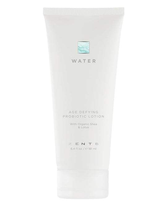 Zents Age-Defying Probiotic Body & Hand Lotion (Water) | Moisturizing Lotion with Hyaluronic Acid & Organic Shea Butter | Nourishes & Hydrates Skin | 6.4 fl oz