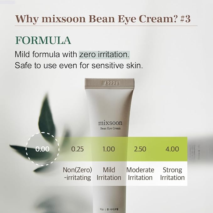 mixsoon Bean Eye cream Moisturizer With Mild Soothing Beans Korean Skin Care 0.67 fl. oz. / 20ml