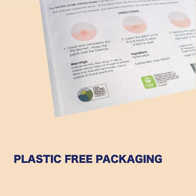 ULTRA BLEMISH PATCH (30 patches) - protects and covers blemishes, made with eco-friendly packaging, fast absorbing hydrocolloid, tapered edge, Korean skincare