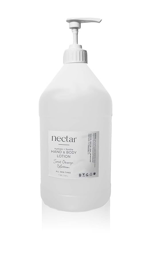 Nectar Body Lotion | 1 Gallon, 3.8L | Sweet Orange Blossom Refill Bottle With Pump, Hotel Amenities, Airbnb Rentals, Suitable for All Skin Types - 1 Gallon Pack