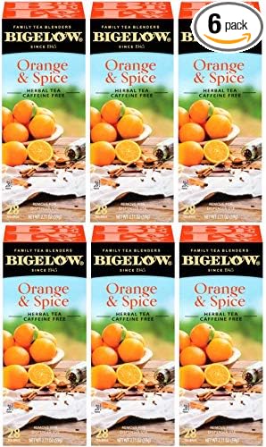 Bigelow Orange Spice Tea, 28 Count (Pack of 6)