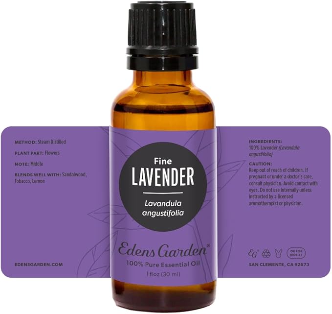 Edens Garden Lavender- Fine Essential Oil- 100% Pure Premium Grade, Undiluted, Natural, Therapeutic, Aromatherapy, The Best for Diffuser, Candle, Humidifiers, Kid Safe 30 ml (1 fl oz)