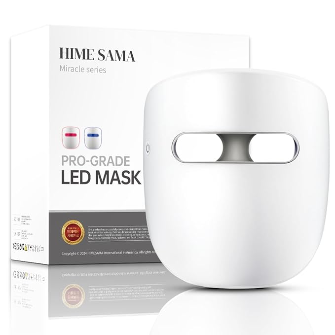LED Face Mask, 8 Color LED Mask for Face Skin Care, FSA/HSA Eligible, Red Light Mask for Face, Infrared, Red & Blue Light Mask, Wrinkle Reduction, Wireless. (Miracle ACE RB-050)
