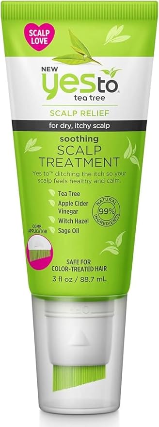 Yes To Tea Tree Scalp Treatment, Soothing Formula To Remove Build Up, Leaving Scalp Cleansed & Calm, With Tea Tree, Witch Hazel, Apple Cider Vinegar & Sage Oil, Natural, Vegan & Cruelty Free, 3 Fl Oz