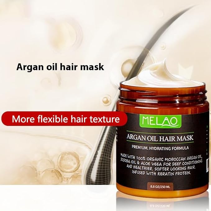 Hair Treatment Deep Repair Conditioning Argan Oil Hair Mask Essence for Dry Damaged Hair All Hair Types 8.8 oz