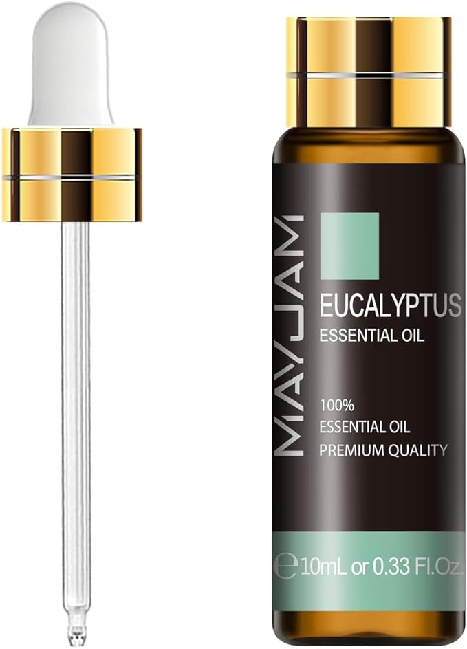 Eucalyptus Essential Oil, MAYJAM 10ML/0.33FL.OZ Premium Eucalyptus Oils for Soap Candle Making, Diffuser, Bedroom, Living Room, Office