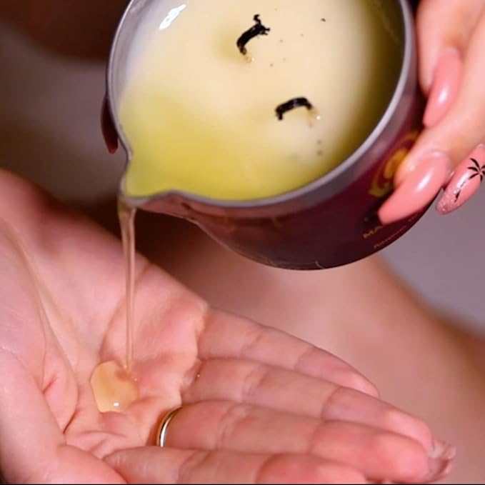 Tranquility Massage Candle - Valentines Gift, Skin Moisturizing Massage Oil Candles for Couples Date Night (160 Grams or 6 oz.) with Lavender, Geranium, Sandalwood - by PURE EARTH essentials