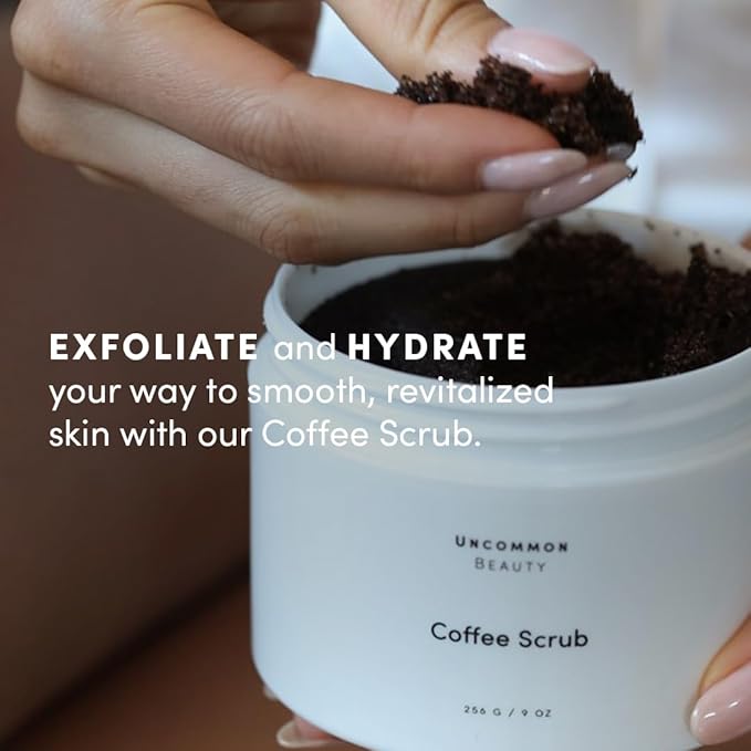 Coffee Scrub - Exfoliating and Hydrating Body Scrub - All Skin Types, Vegan, Cruelty Free, Fragrance Free, 9 OZ