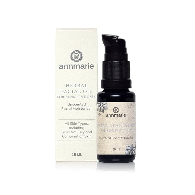 Annmarie Skin Care Herbal Facial Oil For Sensitive Skin - Unscented Facial Oil With Squalane, Sacha Inchi Oil + Camellia Seed Oil (15Ml / 0.5 Fl Oz)