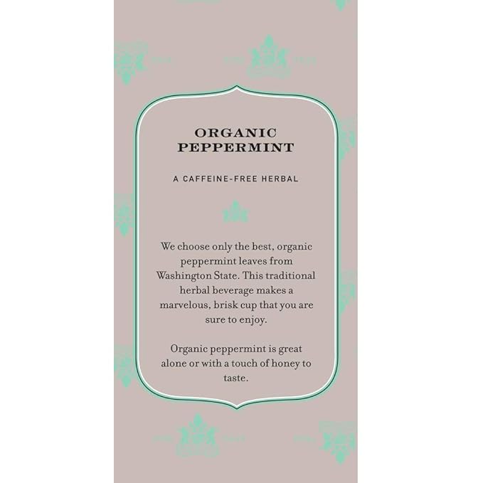 Harney & Sons Premium Organic Herbal Tea, Peppermint, 20 Count (Pack of 2)