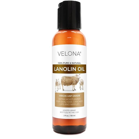 velona Lanolin Oil USP Grade 2 fl oz | 100% Pure and Natural Carrier Oil | Refined, Cold pressed