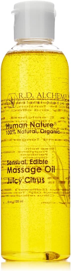 RD Alchemy - 100% Natural & Organic Edible Massage Oil with Organic Essential Oils. Fresh Citrus Flavor: Juicy Citrus - Tangerine and Orange Oils!