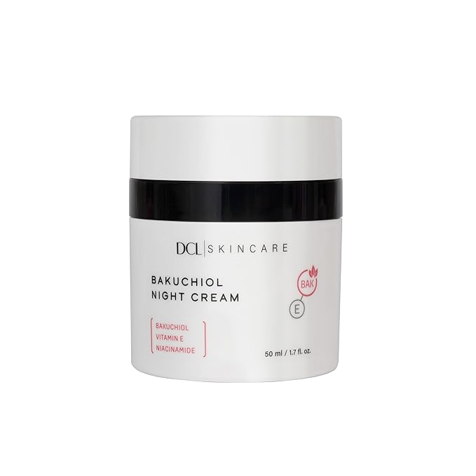 DCL Skincare Bakuchiol Night Cream Natural Retinol Alternative with Niacinamide and Vitamin E, 1.7 mL